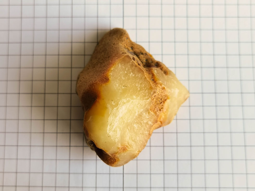 Thumbnail: Matt yellow thick natural amber raw material 158 grams