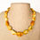 Thumbnail: Natural oval shapes not heated matt yellow not shiny amber beads necklace