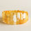 Thumbnail: Lightweight marble effect natural amber white cuff bracelet