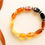 Thumbnail: Rainbow style mix color rectangle amber beads elastic everyday bracelet