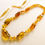 Thumbnail: Natural amber bright cognac color rectangle beads necklace