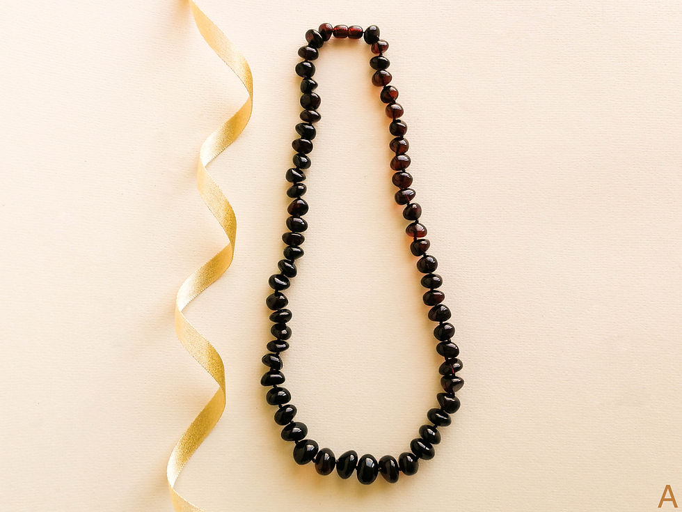Thumbnail: Exclusive royal cherrycolor natural amber nuggets necklace