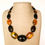 Thumbnail: Very large oval shape natural amber necklace in cherry and greenish cognac