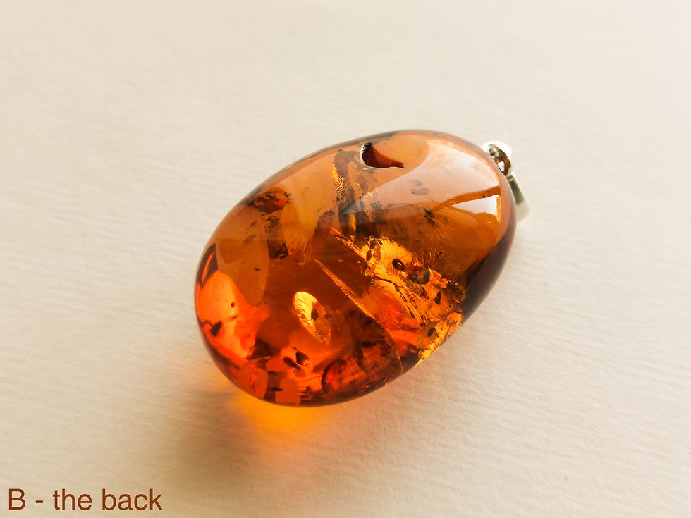 Thumbnail: Natural amber thick oval shape luxurious cognac color pendant