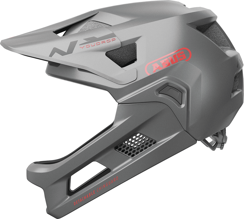 Thumbnail: ABUS YouDrop FF Kids Full Face Mountain Bike Helmet Ti Silver