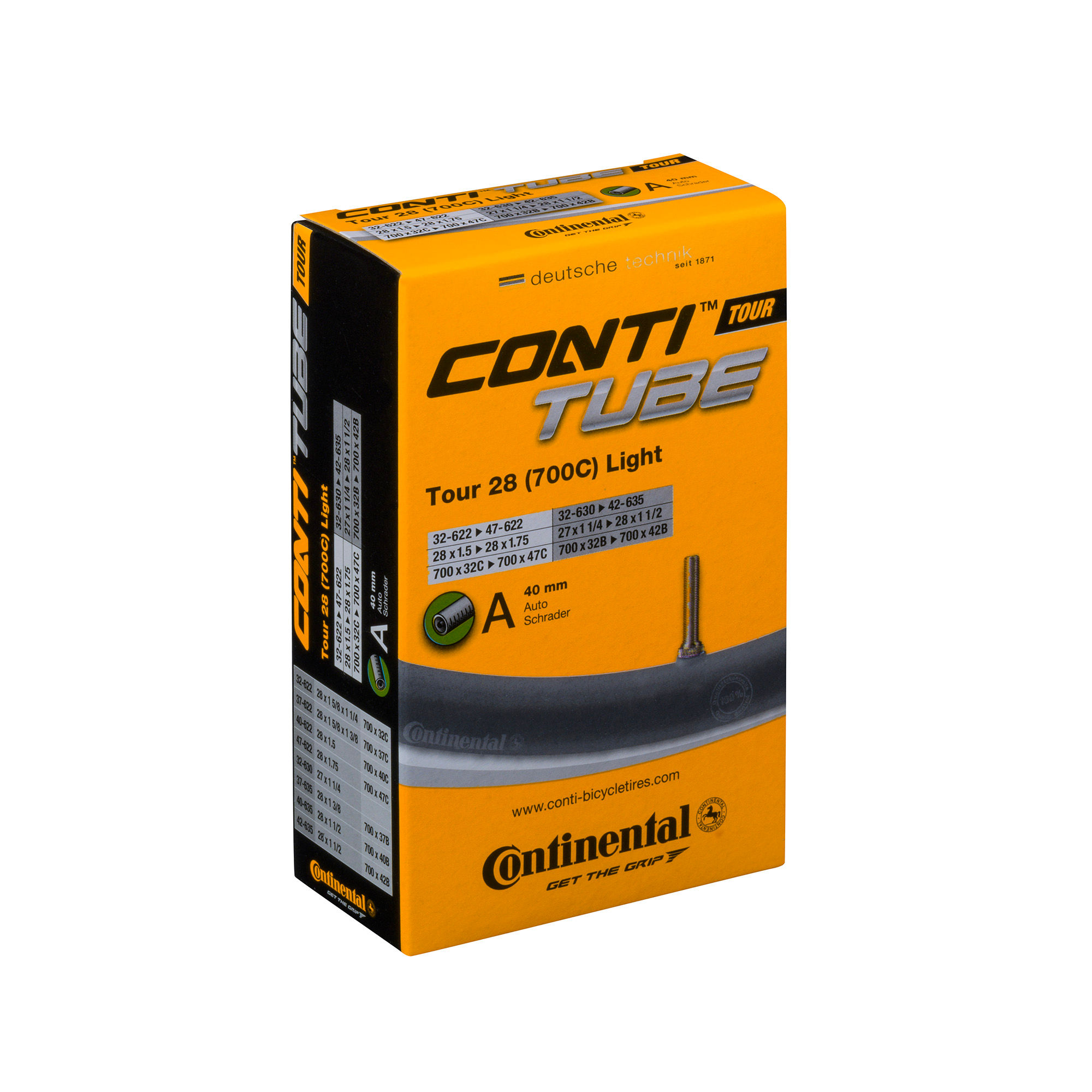 Continental Tour Tube Light - Schrader 40mm Valve