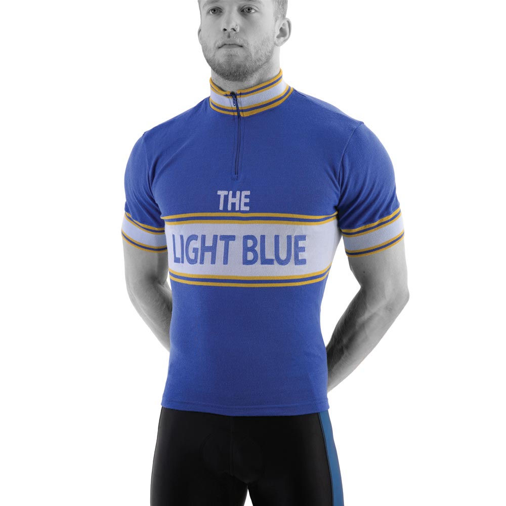 Light Blue Classic Short Sleeve Merino Wool Jersey