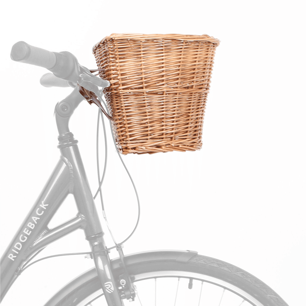 Thumbnail: M Part D Shaped wicker basket with leather straps