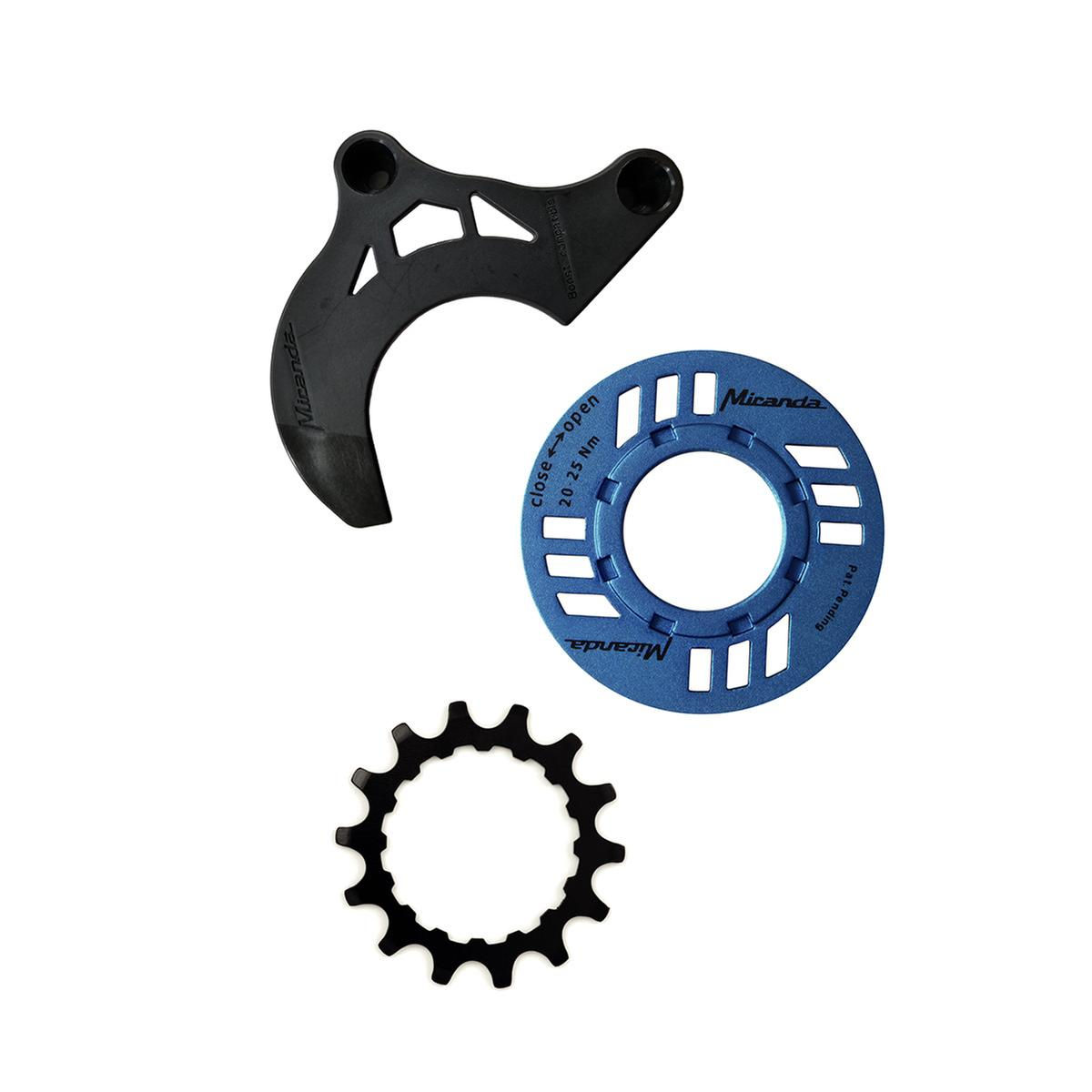 Chainguard-set for e-bike incl. chainring 14 teeth andchainguide, blue (BDU2XX)