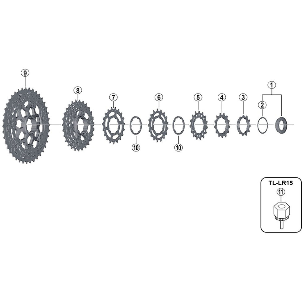 Thumbnail: Shimano CS-M8000 lock ring and spacer