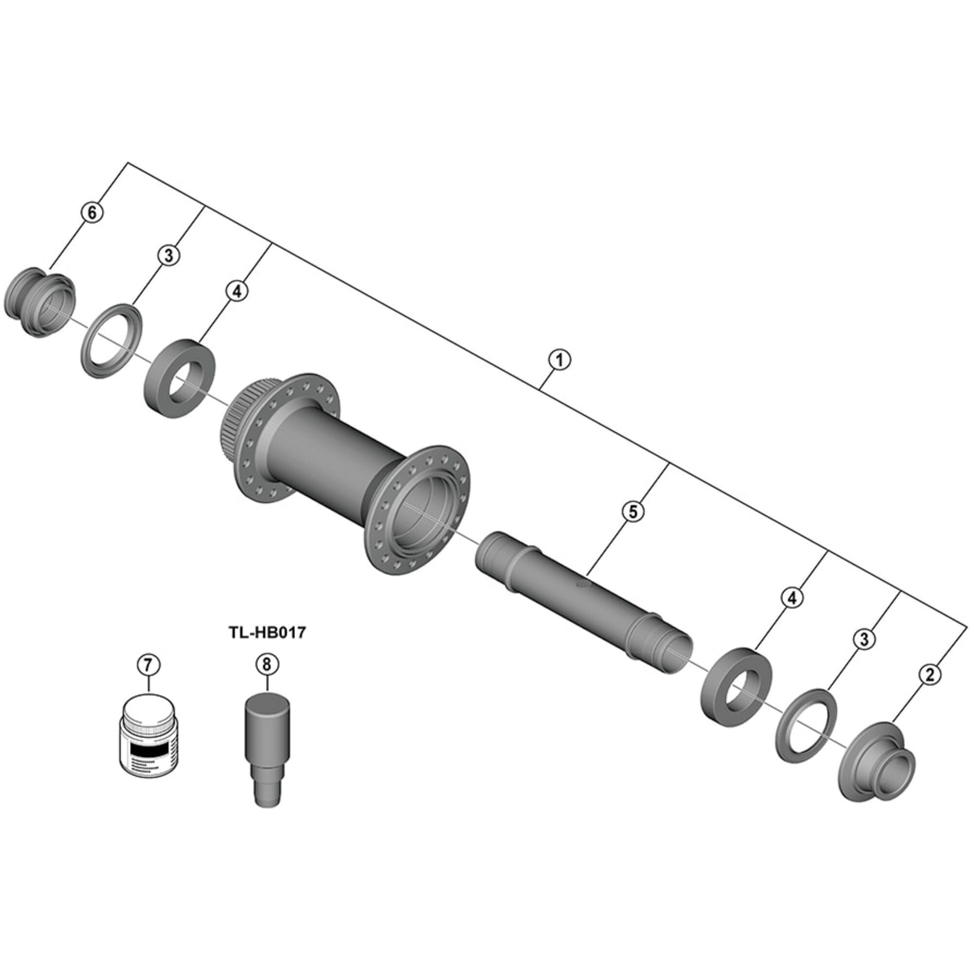 Shimano HB-M8210-B complete hub axle