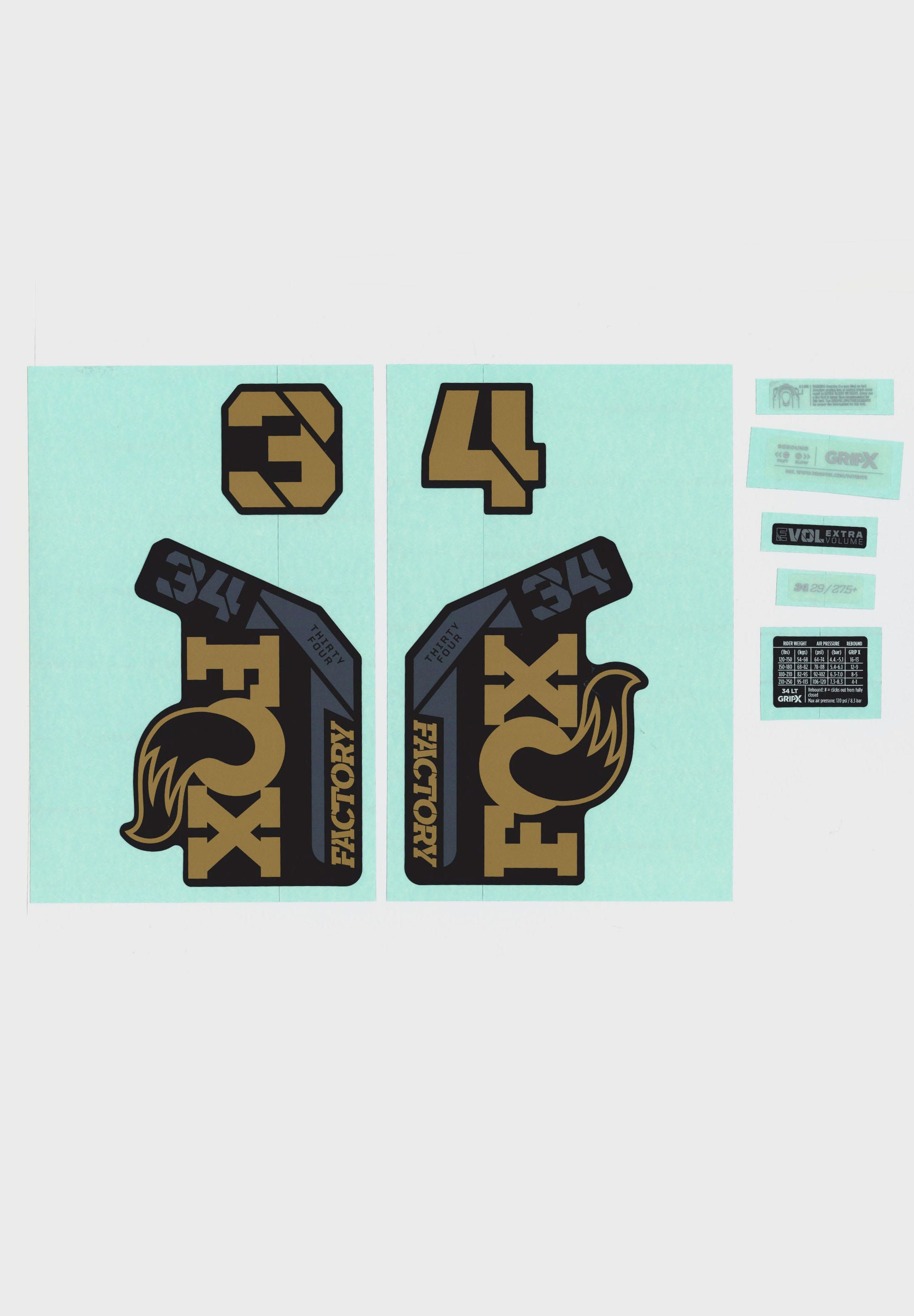 FOX Fork 34 Decal Kit 2025