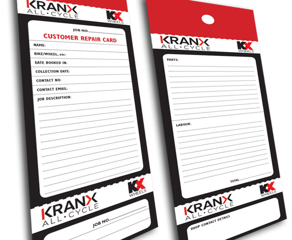 KranX / KX Wheels Workshop Repair Cards (Pack of 100)