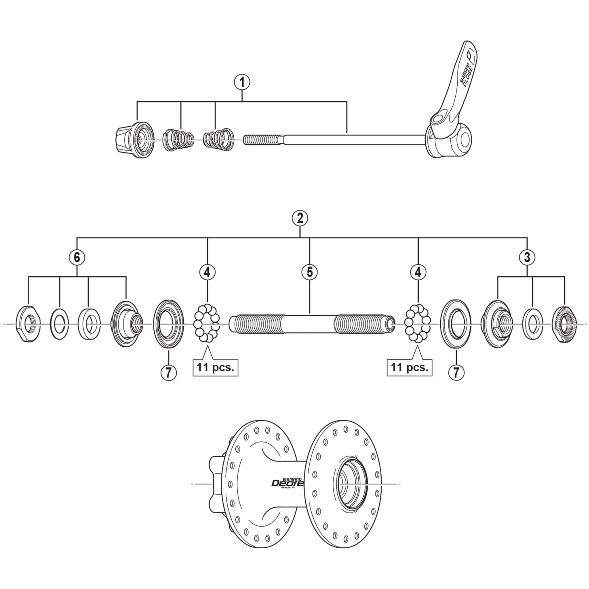Shimano HB-M525-A left hand lock nut unit