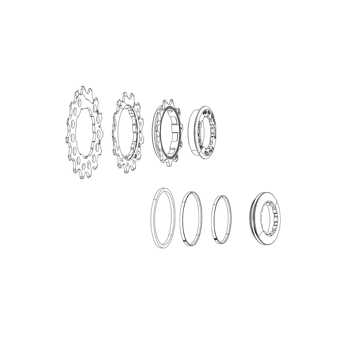 Cassette Stealth Ring Set Xg1270 Force 10-11-12T (Include 2 Damperings Of Each