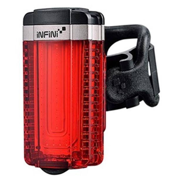 Infini Tron super bright micro USB rear light with QR bracket black with red