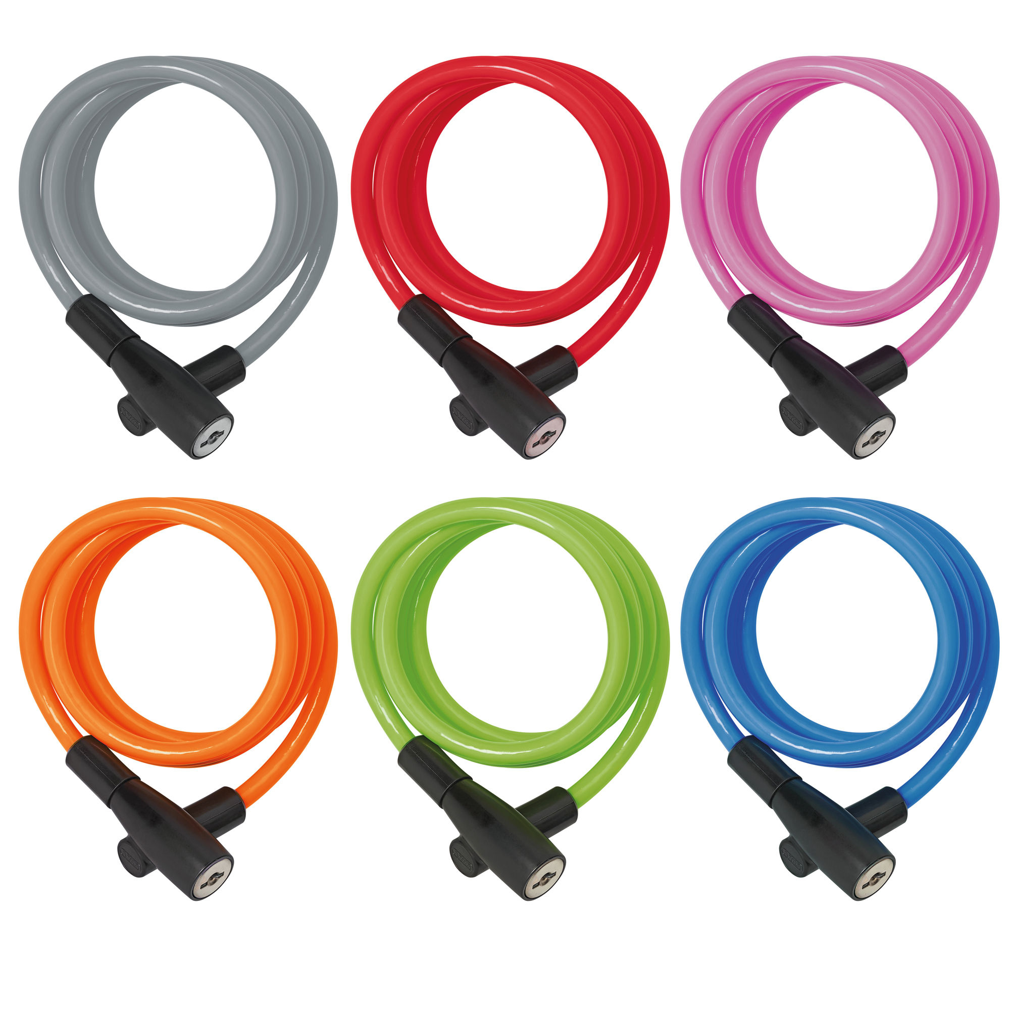 ABUS 3506K Key Coil Cable Lock 6mm/120cm Assorted Colours (Bulk Pack of 12)