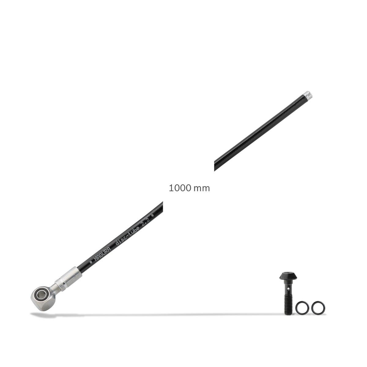 Disc brak tubing für Bosch ABS, front, control unit to master, black,1.000mm, in
