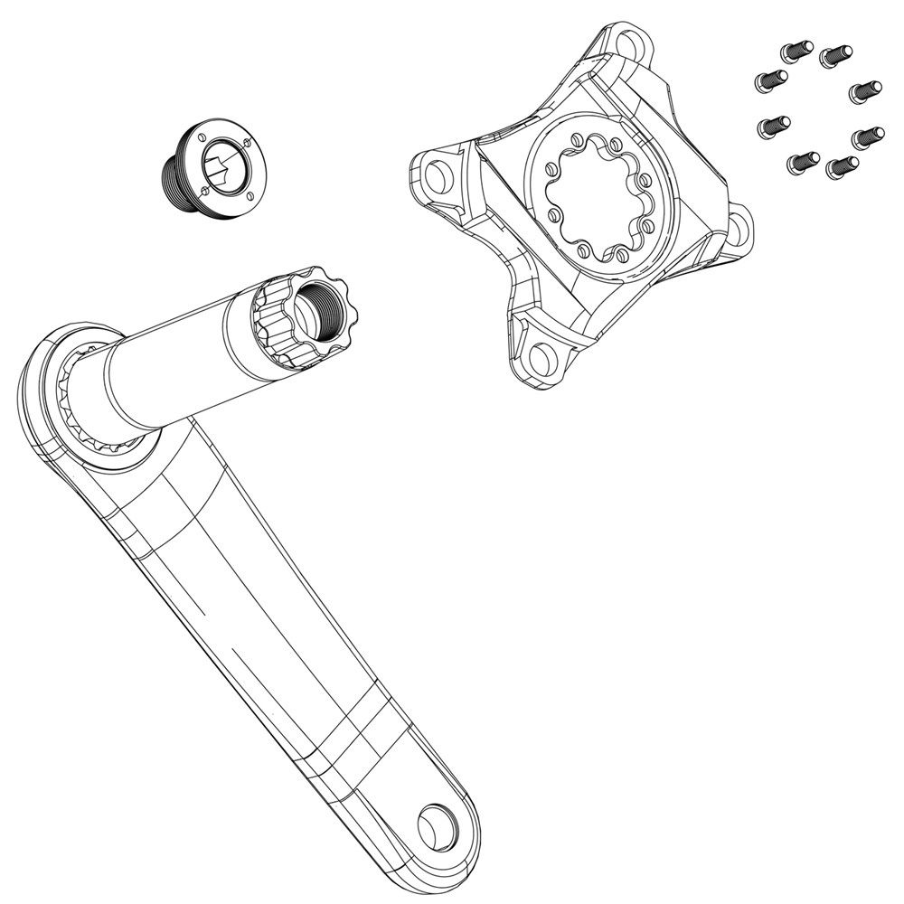 Sram Spare - Crank Arm Bolt Kit M15/M26 Alloy Self-Extracting GXP SilverQty 1