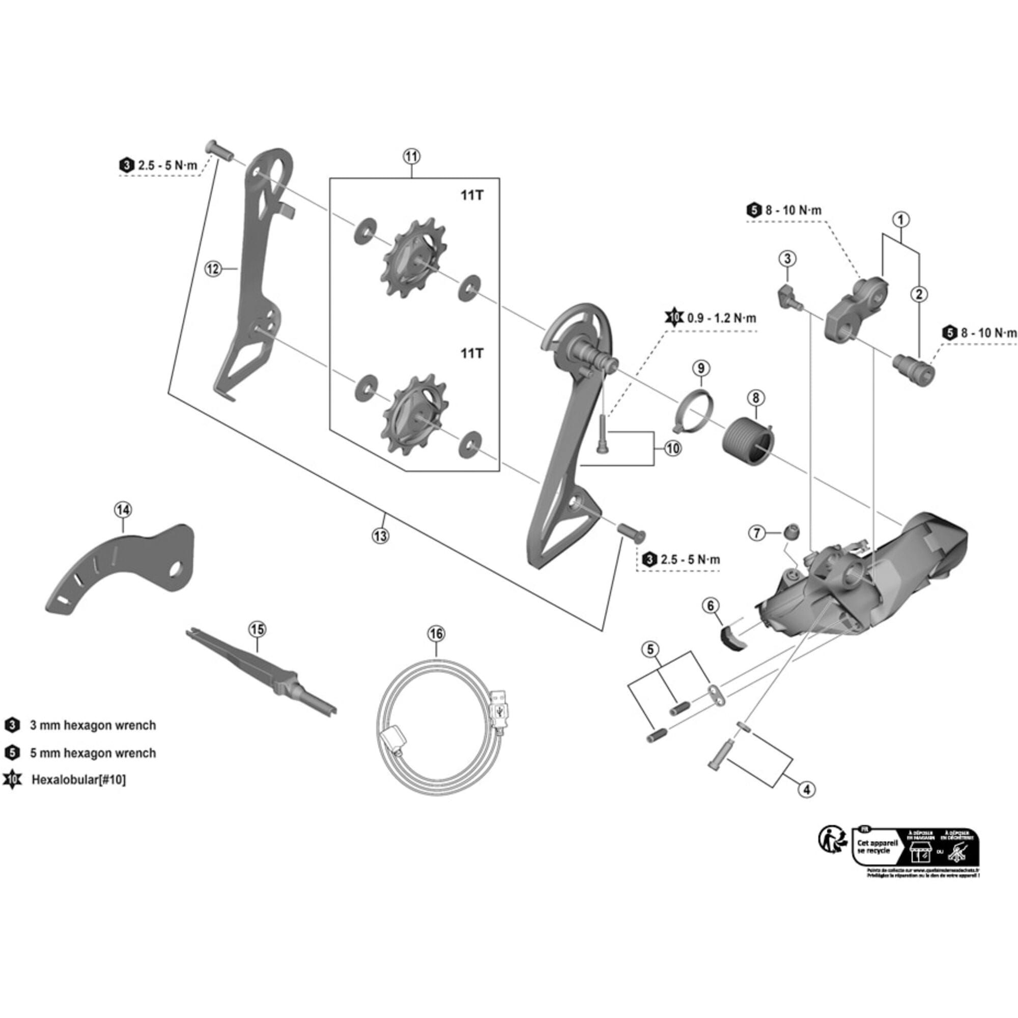 Shimano RD-R8150 outer plate and fixing screw