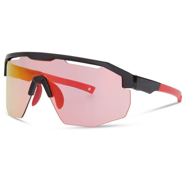 Madison Cipher Gloss Black Sunglasses - Pink Rose Mirror Lens