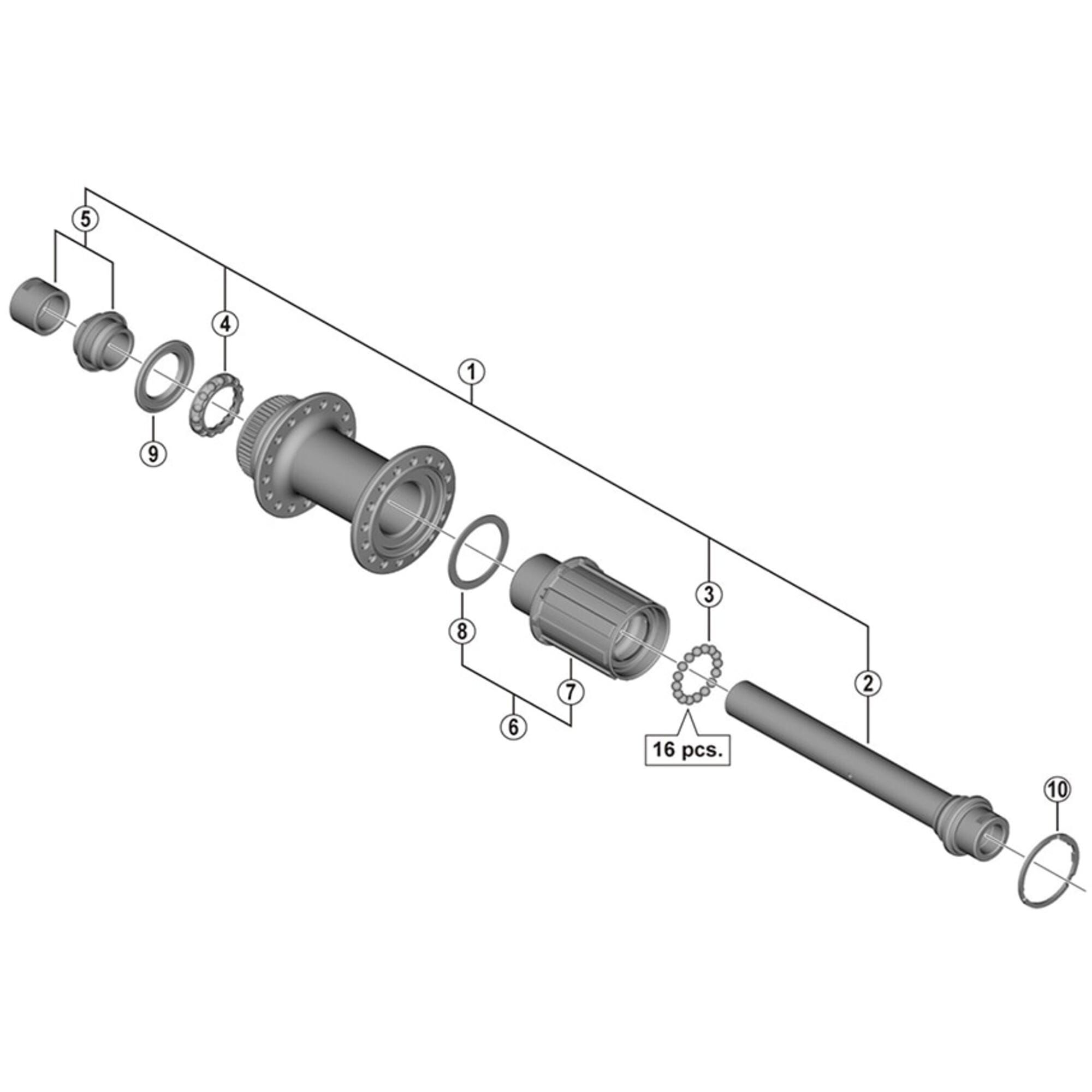 Shimano FH-R7070 left hand lock nut and cone with dust cover