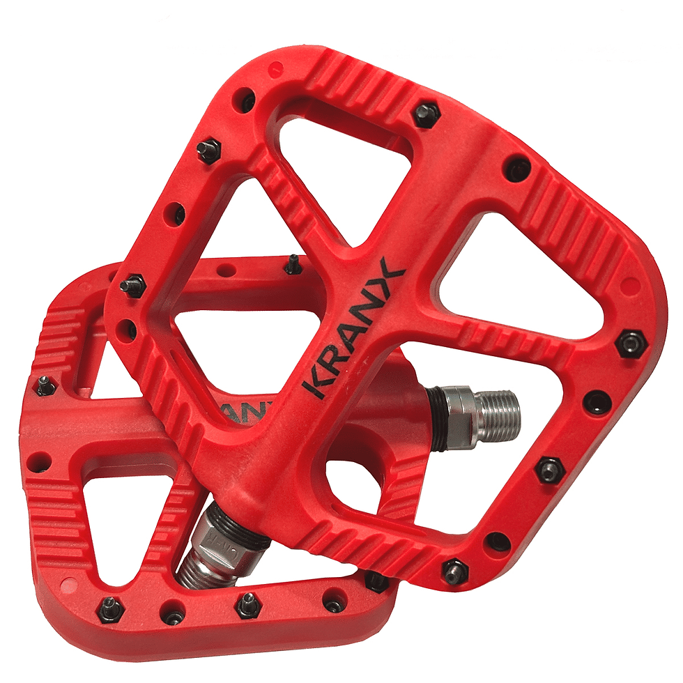 Thumbnail: KranX Trail Bright Nylon Platform MTB BMX Pedals Black