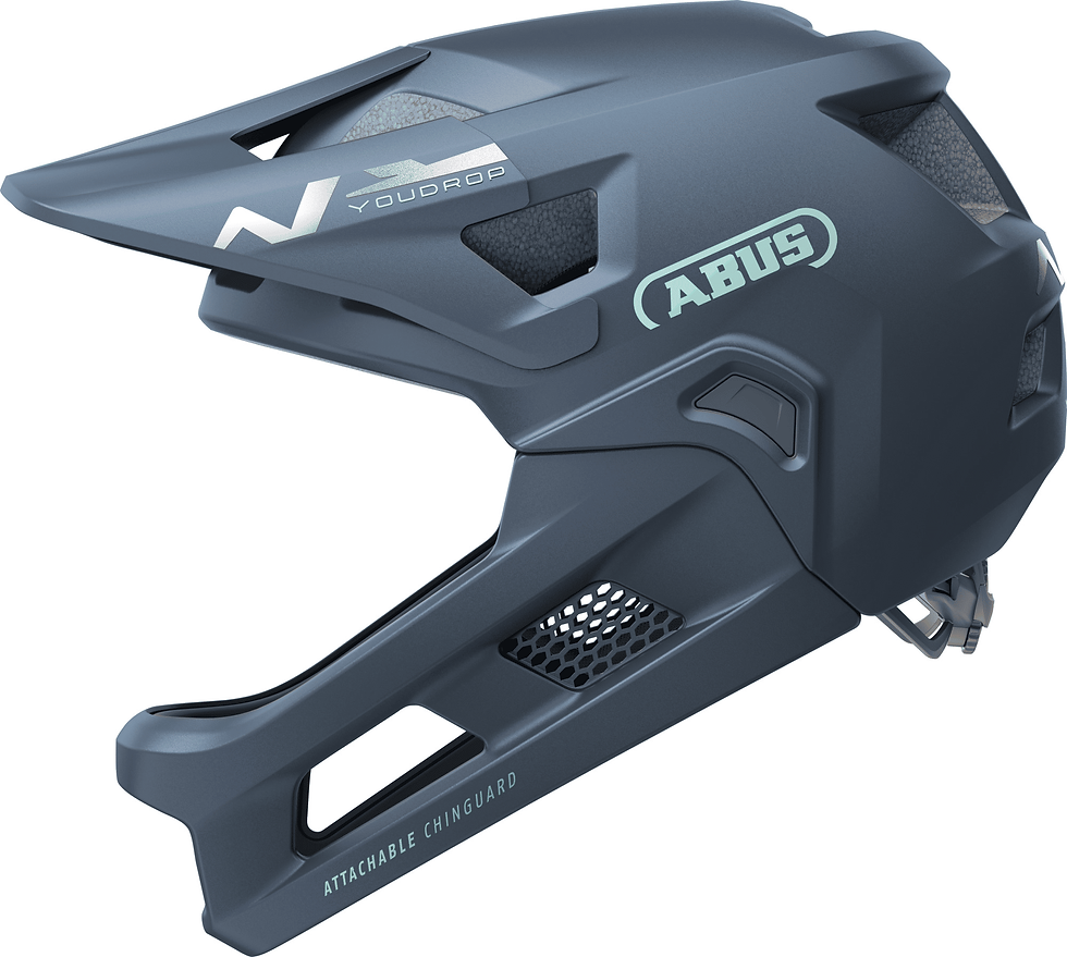 Thumbnail: ABUS YouDrop FF Kids Full Face Mountain Bike Helmet in Midnight Blue