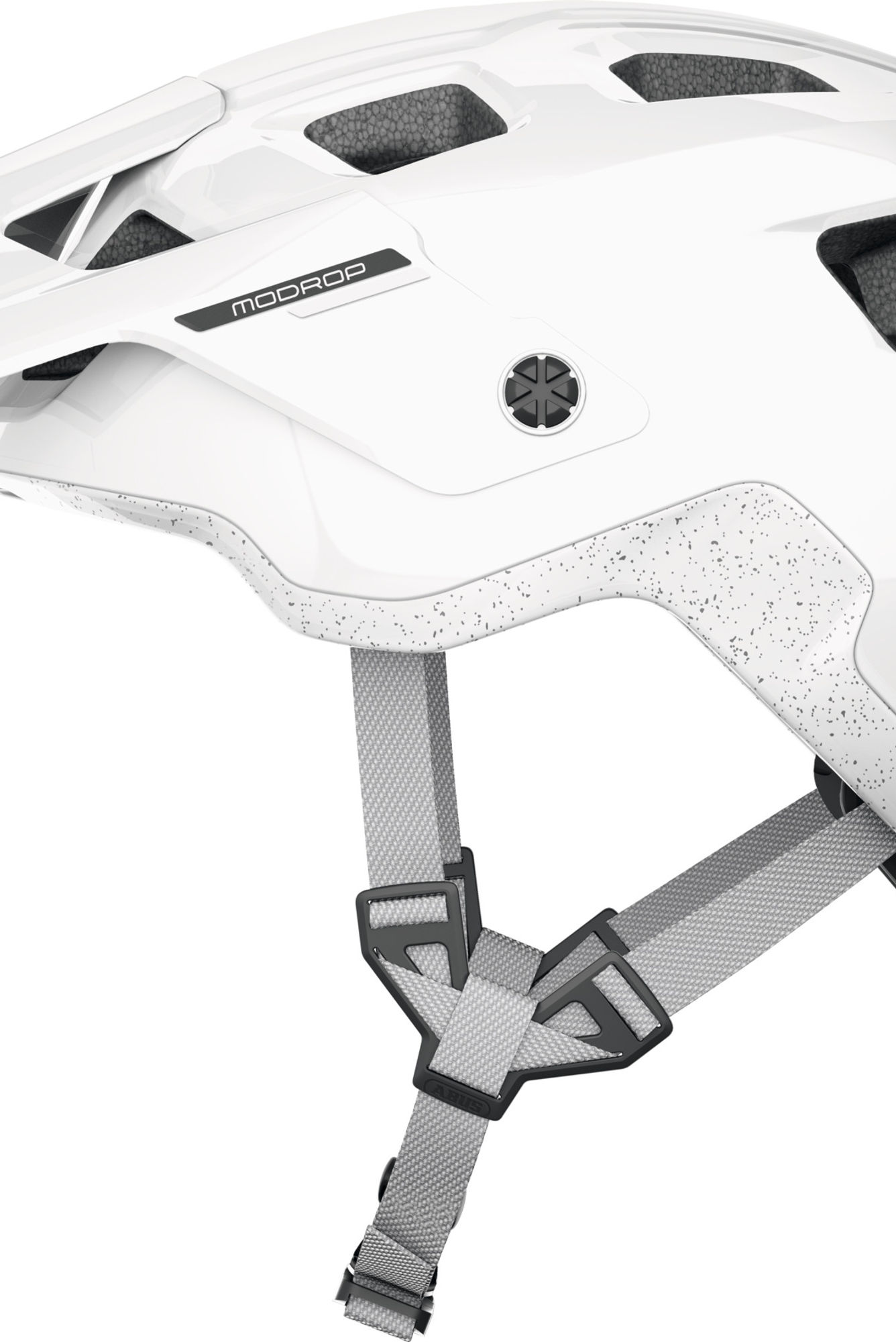 ABUS MoDrop MTB Helmet in Alpine White