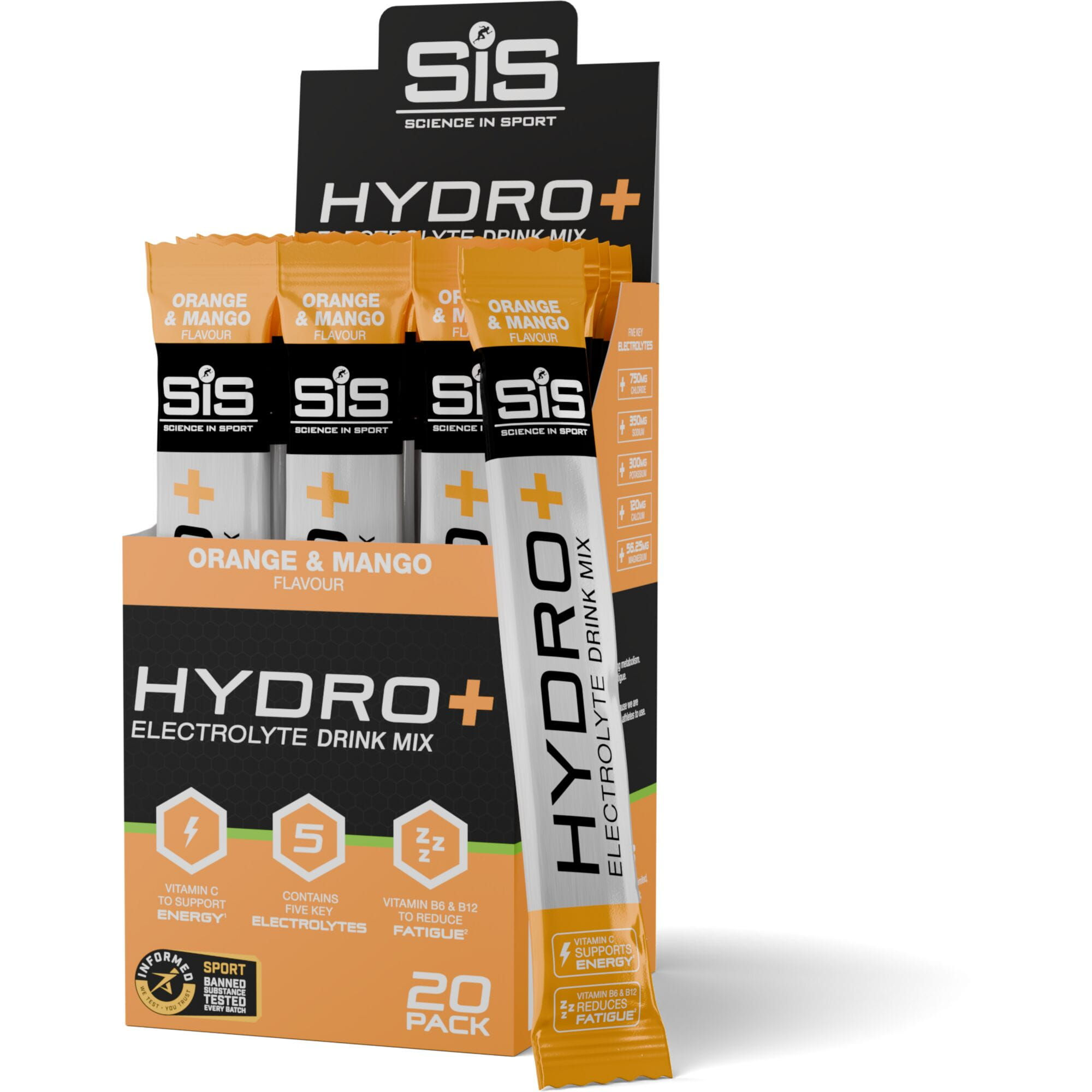 Science In Sport Hydro+ Stick Powder Orange Mango - 4.5g - Pack of 20