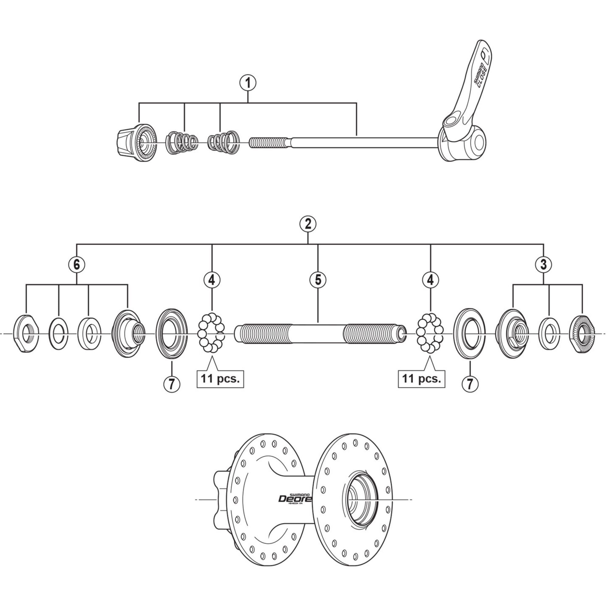 Shimano HB-M525-A right hand lock nut unit