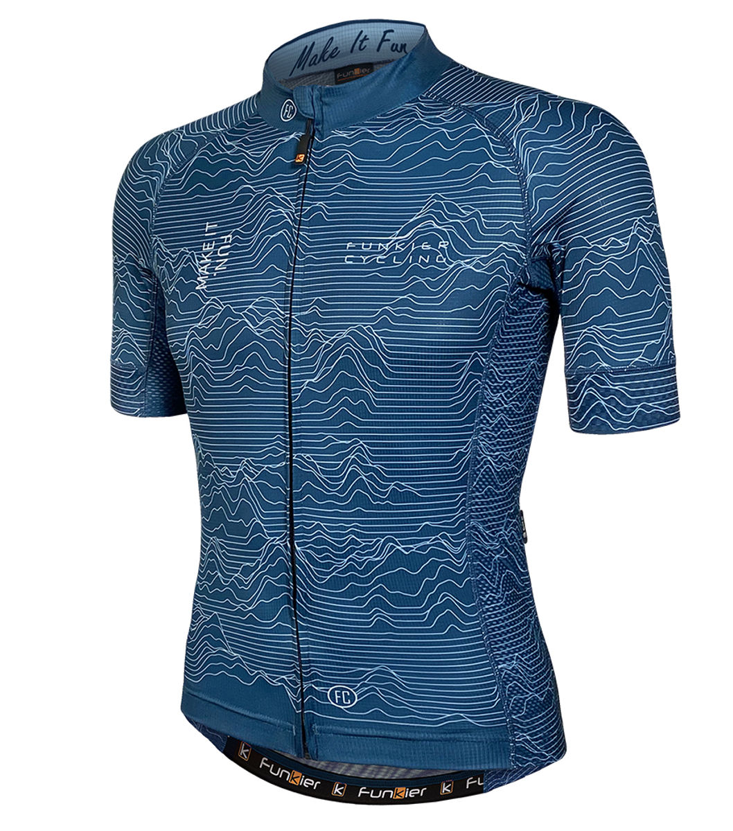 Funkier Mirano Gents Pro Short Sleeve Jersey in Blue