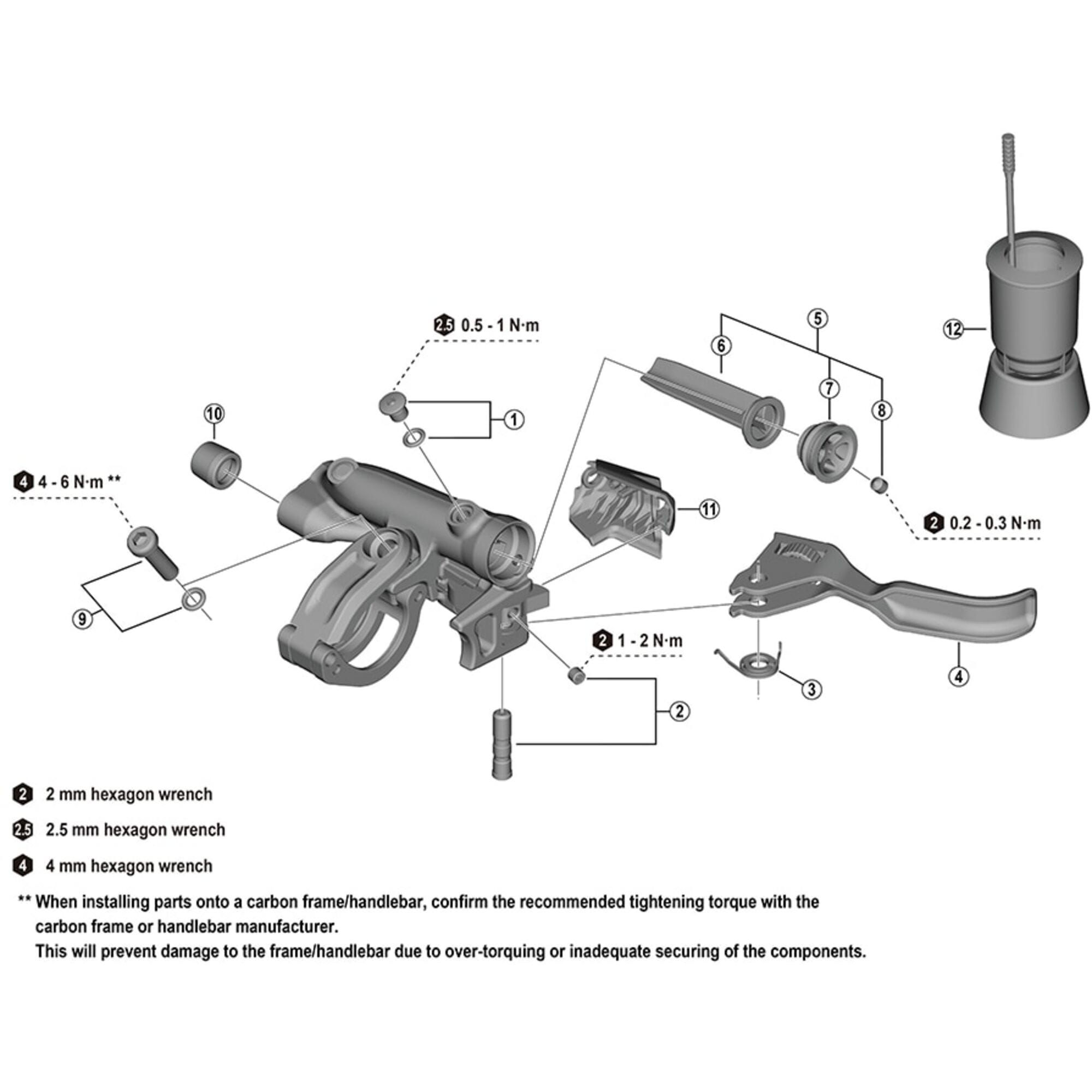 Shimano BL-M8200 lever axle and fixing screw