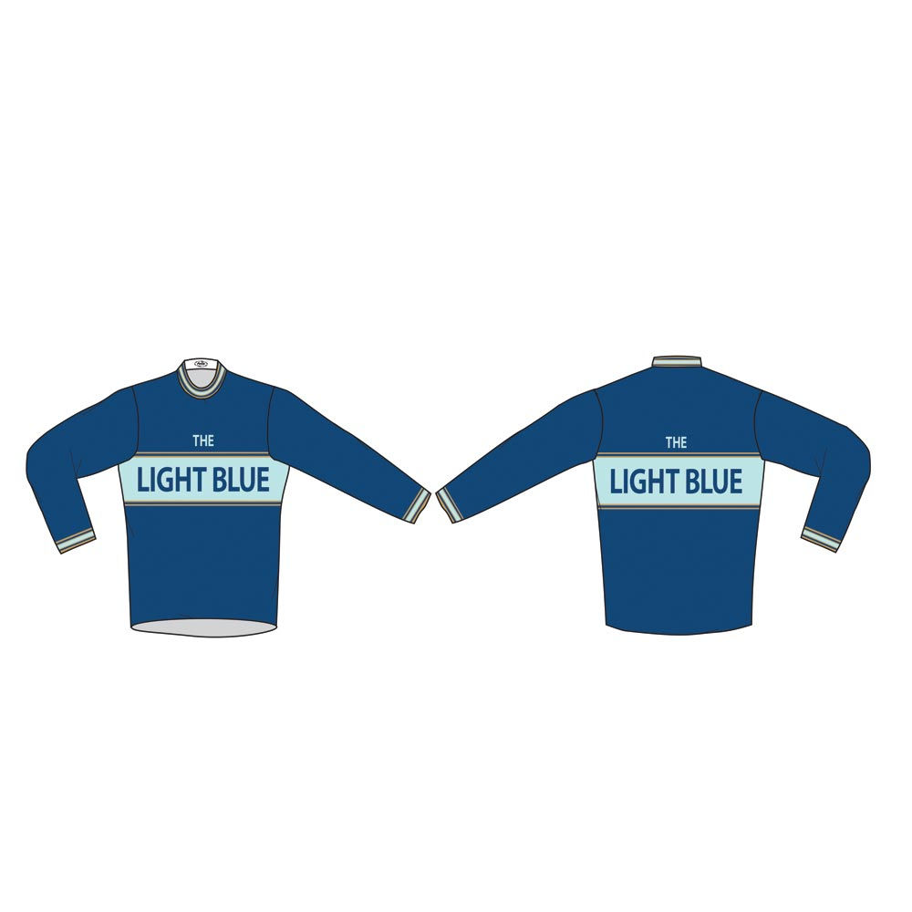 Light Blue Classic Long Sleeve Merino Wool Jersey