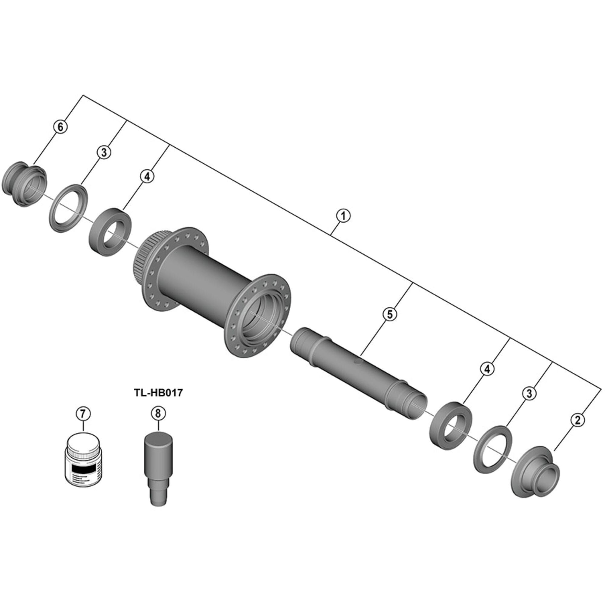 Shimano HB-M9210-B Complete hub axle