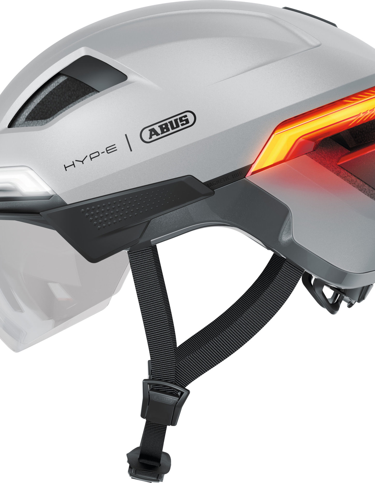 ABUS HYP-E ACE Urban Commuting Helmet in Gleam Silver