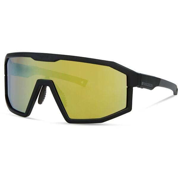 Madison Enigma Matt Black Sunglasses - 3 Lens Pack - Bronze Mirror / Amber