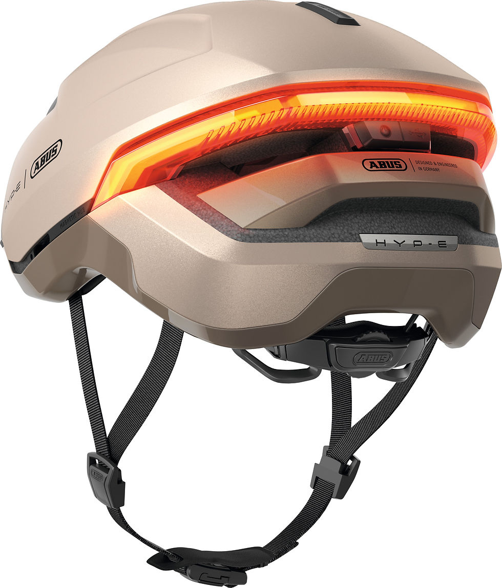 Thumbnail: ABUS HYP-E Urban E-Bike Helmet with Integrated LED Lights Champagne Gold