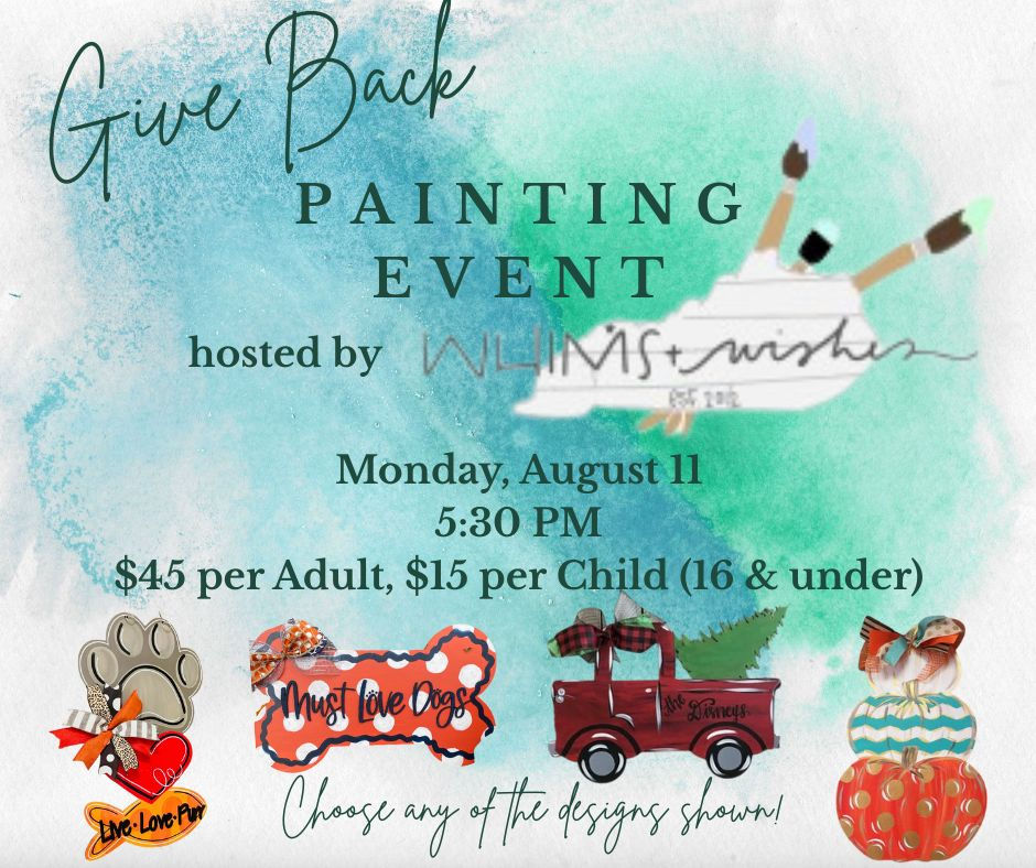 Painting Party Give Back Event hosted by Whims & Wishes