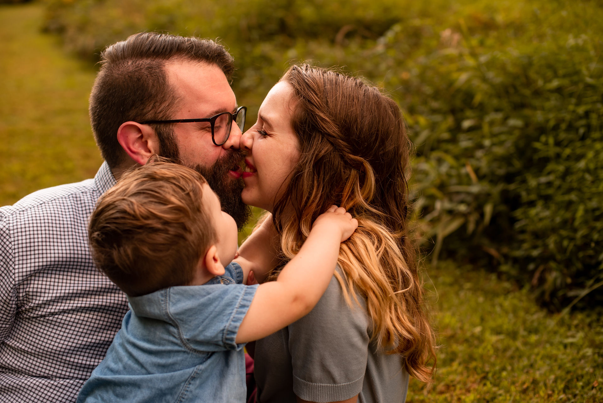 Fall, Family, Mini session, Yellow flowers, candid, young family, kisses, kissing, fun, playful, photography, photographer, Virginia, Shenandoah valley, Lexington, 2 year old, portrait, child, kid, children 