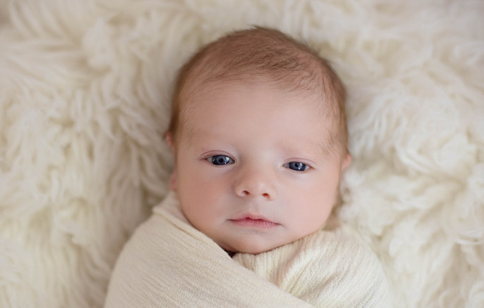Newborn Photography, photographer, studio, natural light, taco pose, womb pose, cream, blue, baby boy, 2 weeks old. cream wrap, cream flokati, felted heart, baby wraping, newborn posing ideas