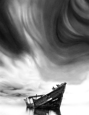 Photorealistic boat pencil drawing, hand drawn in graphite by Scottish artist John Fisher.