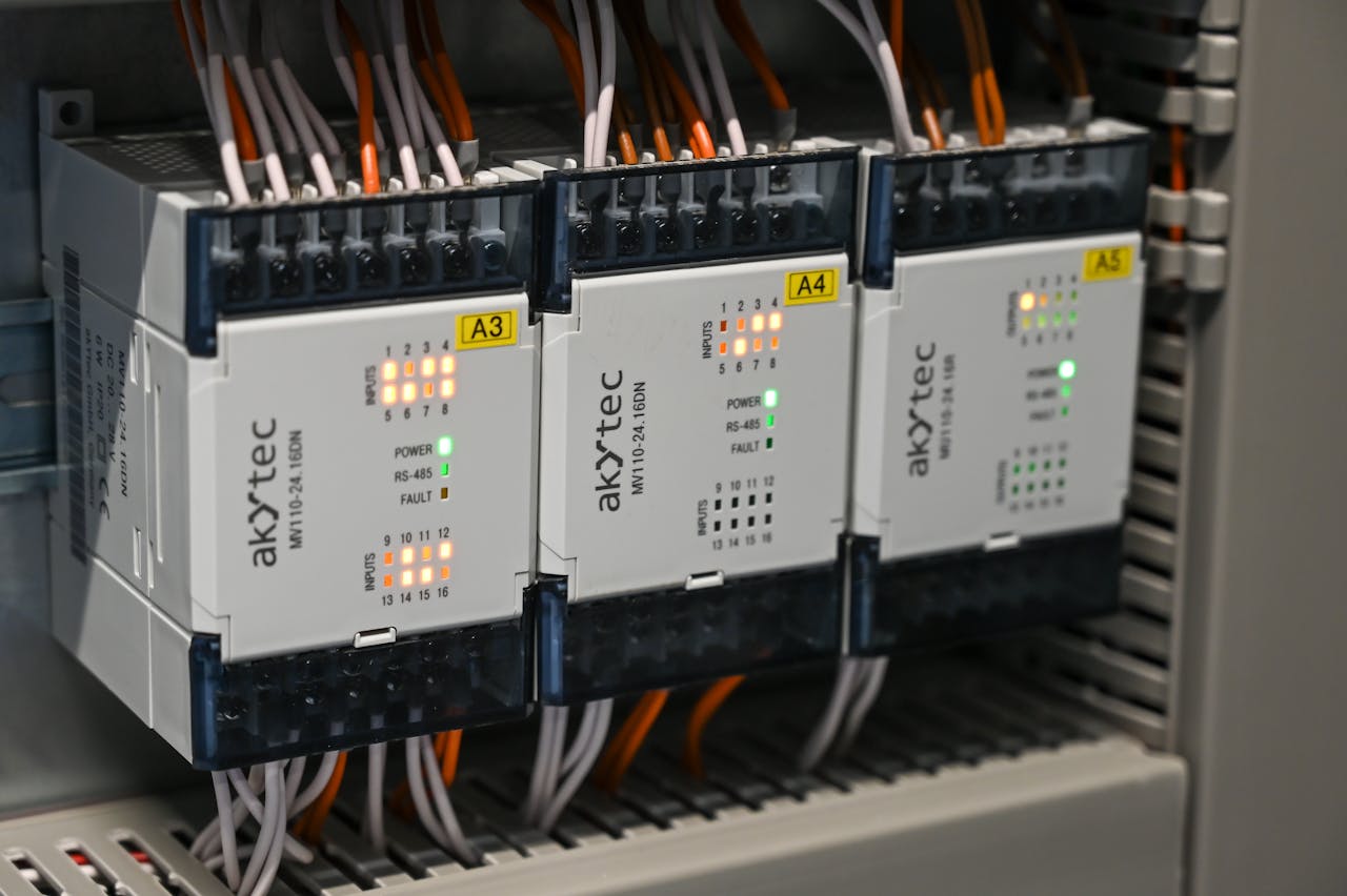Illustrative photo of wired electrical control modules