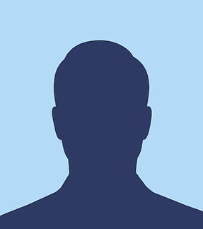 A placeholder image for a headshot. A silhouette of a person in dark blue against a light 