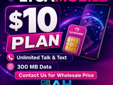 Lycamobile Launches New $10 Plan – Available Exclusively Through AH Wholesale Inc.
