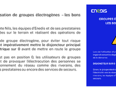 ENEDIS informe pour les groupes électrogènes