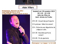 Soirée "Chansons françaises" le vendredi 29 novembre, proposée par le Club Espoir