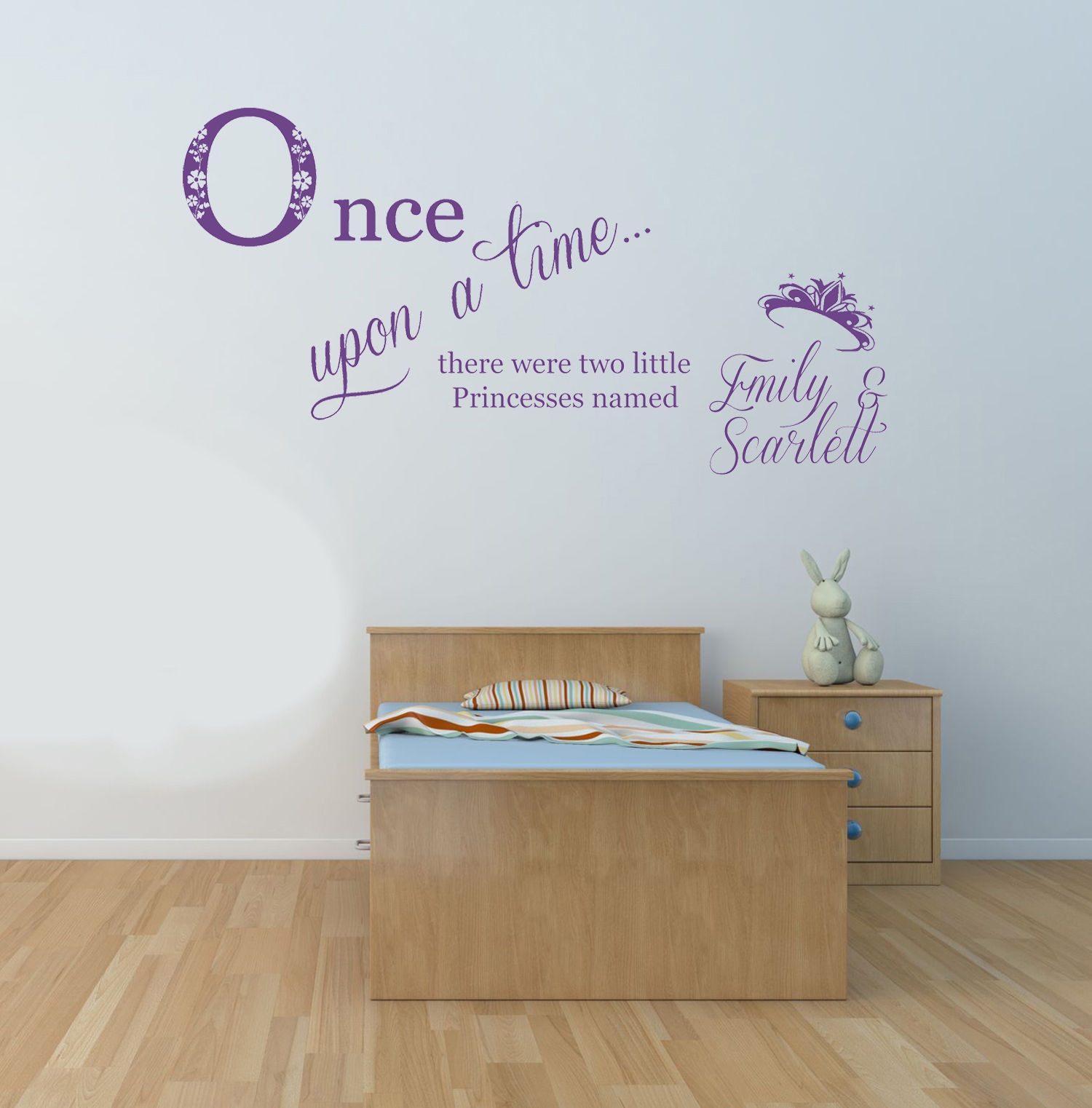 Personalised Name, Once upon a time there were 2 Little Princesses