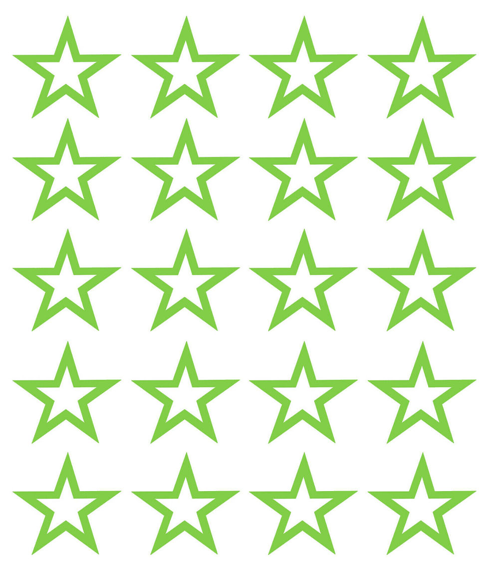 Thumbnail: 20 x Vinyl Hollow Star Shaped Stickers