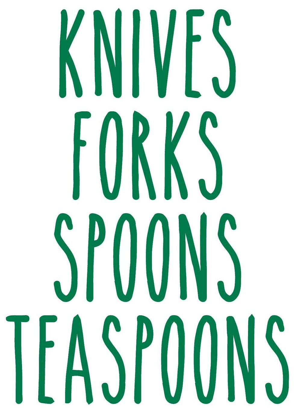 Thumbnail: Knives, Forks, Spoons, Teaspoons- set of 4 x Stickers for Storage Containers
